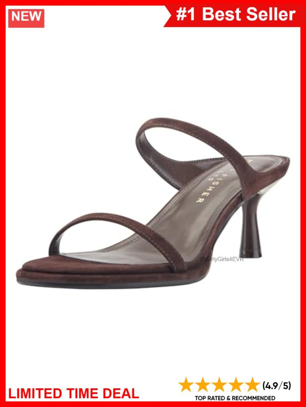 Suede Kitten Heel Slide Sandals Open Toe Double Strap